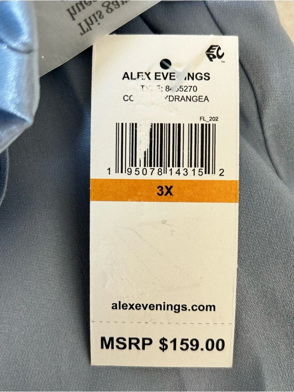 Alex Evenings Shimmer Blouse Womens Plus Size 3X Blue 3/4 Sleeves Formal Wedding - Picture 9 of 10